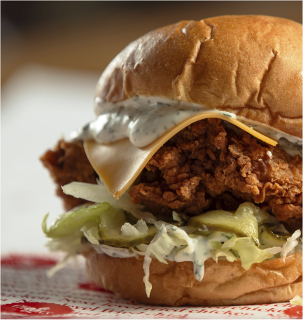 Buttermilk fried chicken burger with lettuce and mayo from Chooks Fried Chicken, Edinburgh